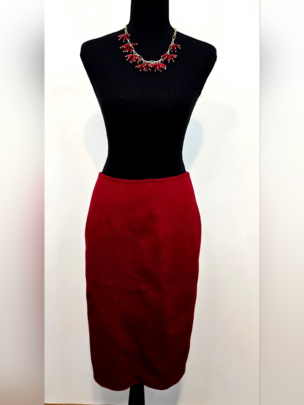 Talbots Red Pencil Skirt Petite 4 Wool Blend Lined Classic Work